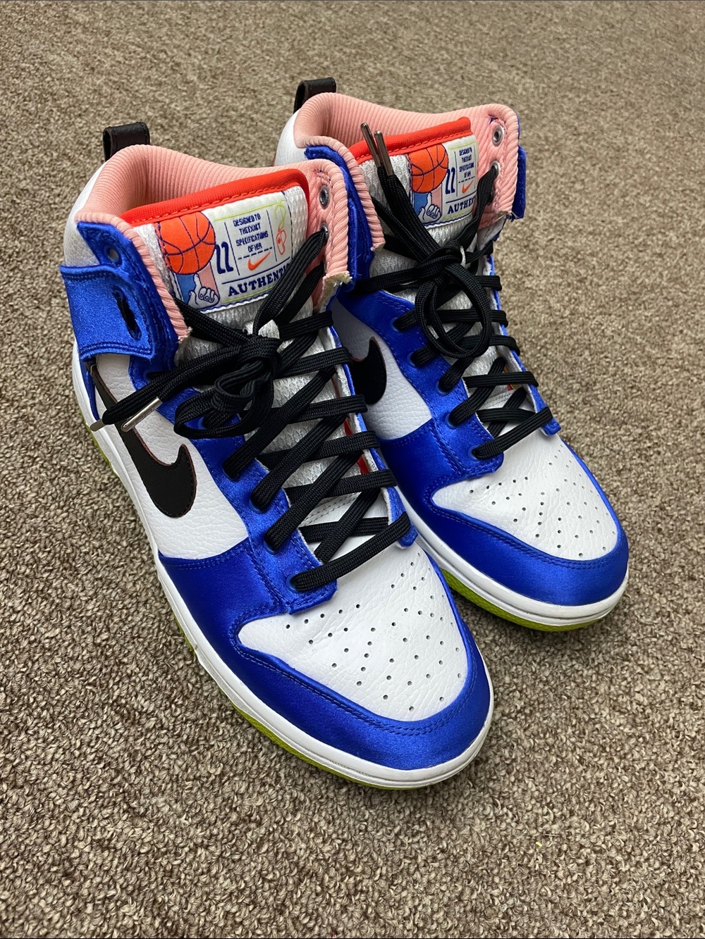 Nike Dunk High Blue Satin Woman Size 8.5